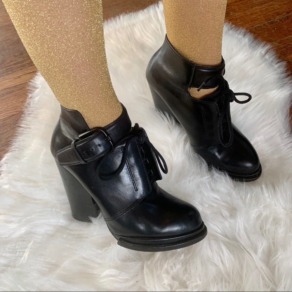 Alexander Wang Leather Lace Up Booties